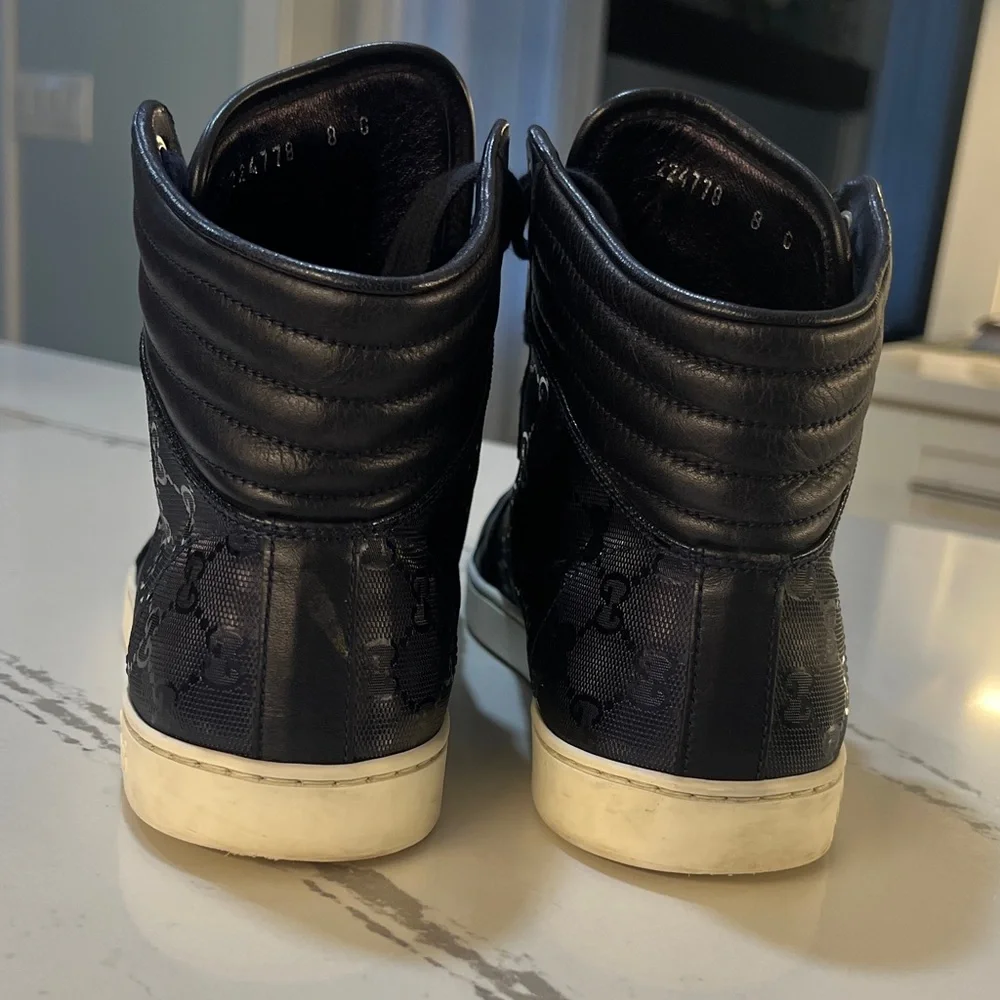 Gucci Black and Blue High-Top Sneakers size Men’s 8 UK (Run like 10 US)